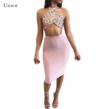 Sexy Two Piece Sets Women Summer Strapless Halter Backless Bow Sequin Crop Top and Skirt Set Party Club 2 Piece Dress Outfits
Sexy Two Piece Sets Women Summer Strapless Halter Backless Bow Sequin Crop Top and Skirt Set Party Club 2 Piece Dress Outfits