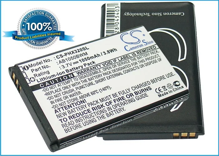 Аккумулятор для Philips Xenium 312 320 X186 (P/N AB1050BWM) | Электроника