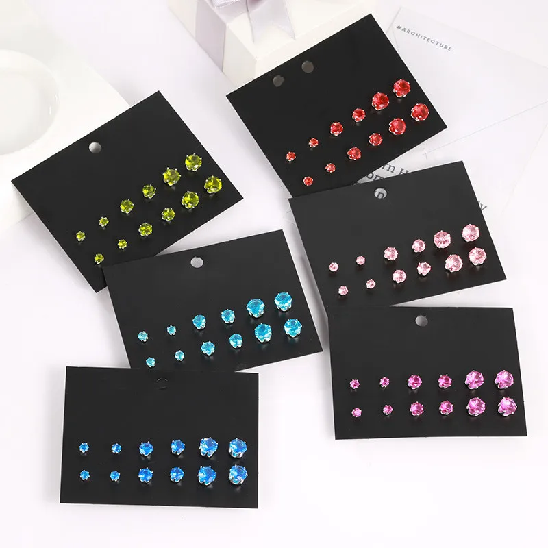 YANG&RH 6 Colors Fashion Jewelry Cubic Zirconia Stud Earrings Set For Women Simple Round Silver Color Earring Party Gift Brincos
YANG&RH 6 Colors Fashion Jewelry Cubic Zirconia Stud Earrings Set For Women Simple Round Silver Color Earring Party Gift Brincos