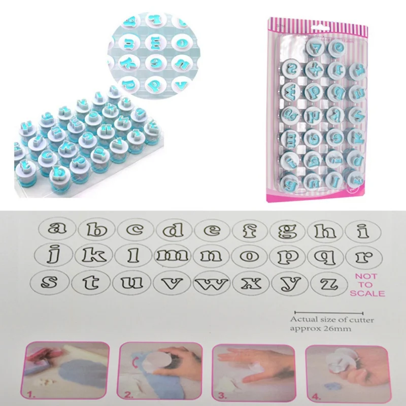 26pcs Characters Baking Cake Mold Upper&Lower Case Alphabet Letters Plastic Cookie Cutter Fondant Tool Set Cookie Cutter
26pcs Characters Baking Cake Mold Upper&Lower Case Alphabet Letters Plastic Cookie Cutter Fondant Tool Set Cookie Cutter