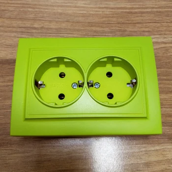 Socket Two Gang 16A 250V Green With Ground Wall Socket Yellow Green Double Socket withearth European Home Use DIY Socket
Socket Two Gang 16A 250V Green With Ground Wall Socket Yellow Green Double Socket withearth European Home Use DIY Socket