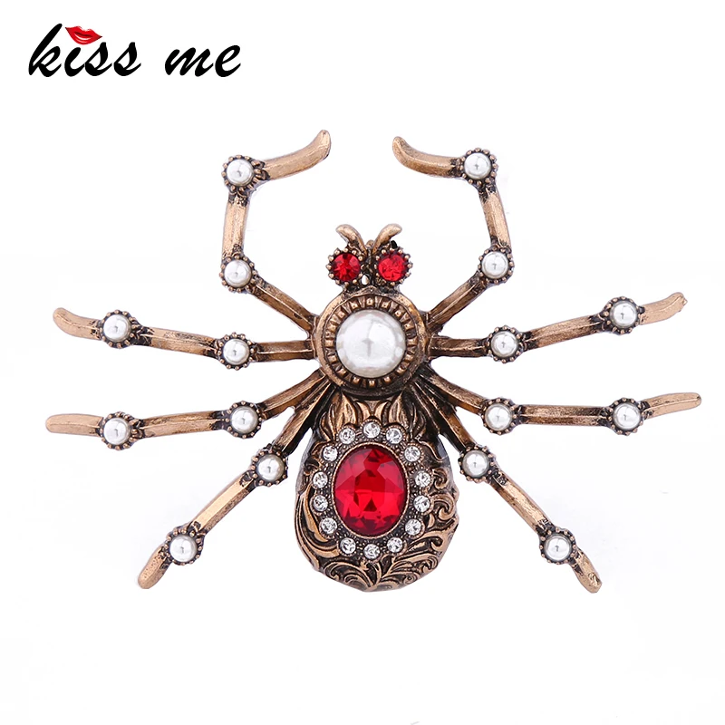 KISS ME Red Big Spider Brooches for Women Antique Gold Color Alloy Vintage Brooch 2017 Fashion Jewelry
KISS ME Red Big Spider Brooches for Women Antique Gold Color Alloy Vintage Brooch 2017 Fashion Jewelry