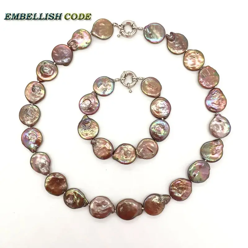baroque pearl choker statement necklace bracelet brown coffee color round coin Button flat shape natural freshwater pearls
baroque pearl choker statement necklace bracelet brown coffee color round coin Button flat shape natural freshwater pearls