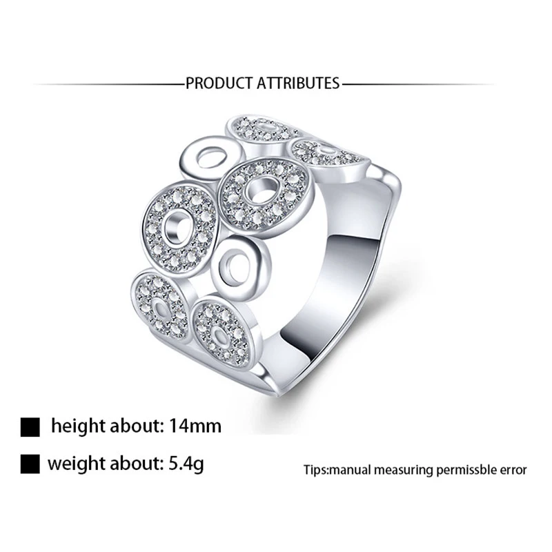 Unique Design Hollow Circles Ring Rose Gold Color Silver Ring for Women Trendy Party Wedding Band Jewelry Anillos Bijoux dm091 (1)