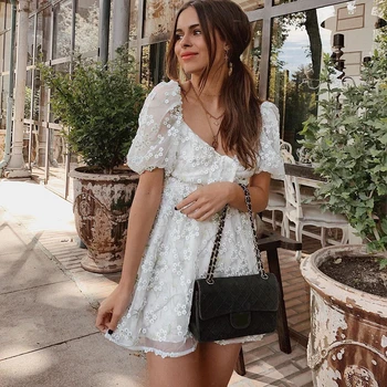 KHALEE YOSE Floral Embroidery Dress Summer Eclair Mini Dress Chiffon Mesh Sheer Front Tie Backless Sexy Sundress Women Dresses
KHALEE YOSE Floral Embroidery Dress Summer Eclair Mini Dress Chiffon Mesh Sheer Front Tie Backless Sexy Sundress Women Dresses