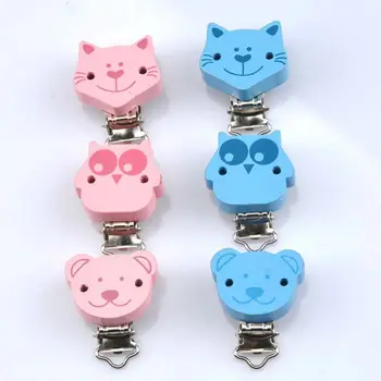Cartoon Wooden Baby Pacifier Clip Cat Owl Animal Shape Child Tooth Massage Supplies Anti-lost Clips
Cartoon Wooden Baby Pacifier Clip Cat Owl Animal Shape Child Tooth Massage Supplies Anti-lost Clips