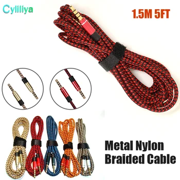 3.5mm Audio Cable 1.5M Nylon Car AUX Cabel 3.5 mm Jack Phone Extension Cable for Car iPad Tablet Smartphone Headset 100pcs/lot
3.5mm Audio Cable 1.5M Nylon Car AUX Cabel 3.5 mm Jack Phone Extension Cable for Car iPad Tablet Smartphone Headset 100pcs/lot