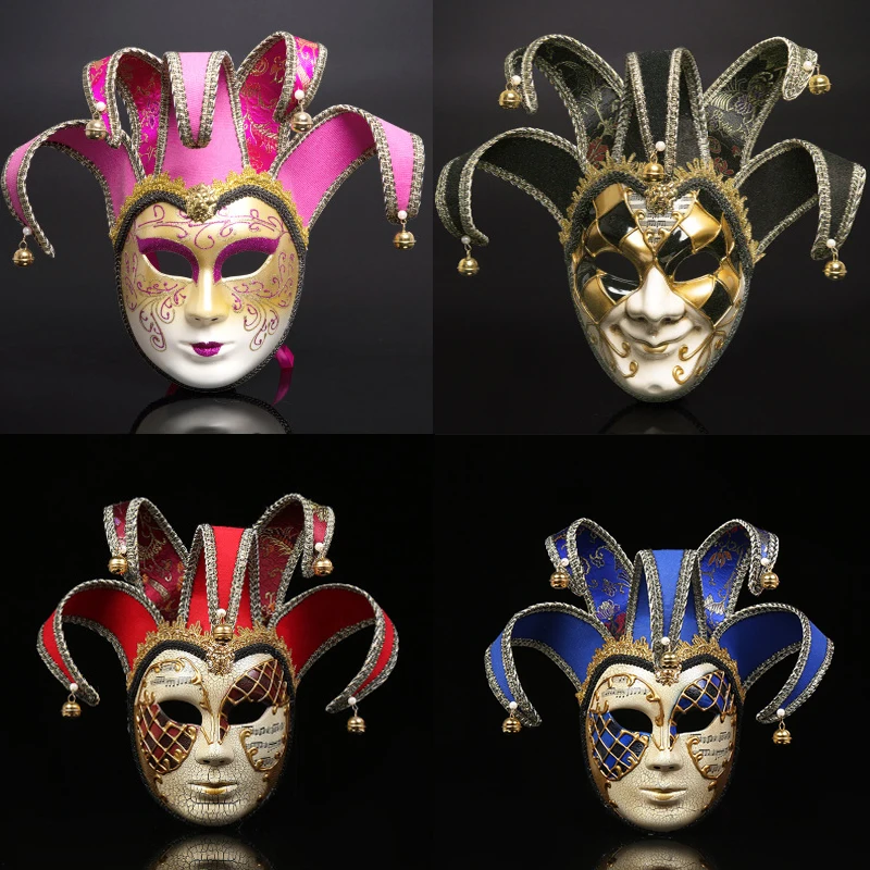 Exquisite Hand Painted Venetian Luxury Full Face Theater Jester joker Masquerade Mask Halloween Party cosplay Decoration Mask
Exquisite Hand Painted Venetian Luxury Full Face Theater Jester joker Masquerade Mask Halloween Party cosplay Decoration Mask