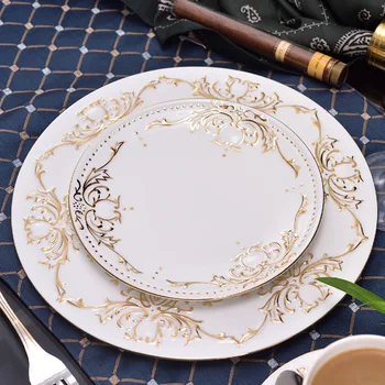 Set of 2 pcs Bone china dinner plates tableware set ceramic Service plate Dessert plate Diet utensils
Set of 2 pcs Bone china dinner plates tableware set ceramic Service plate Dessert plate Diet utensils