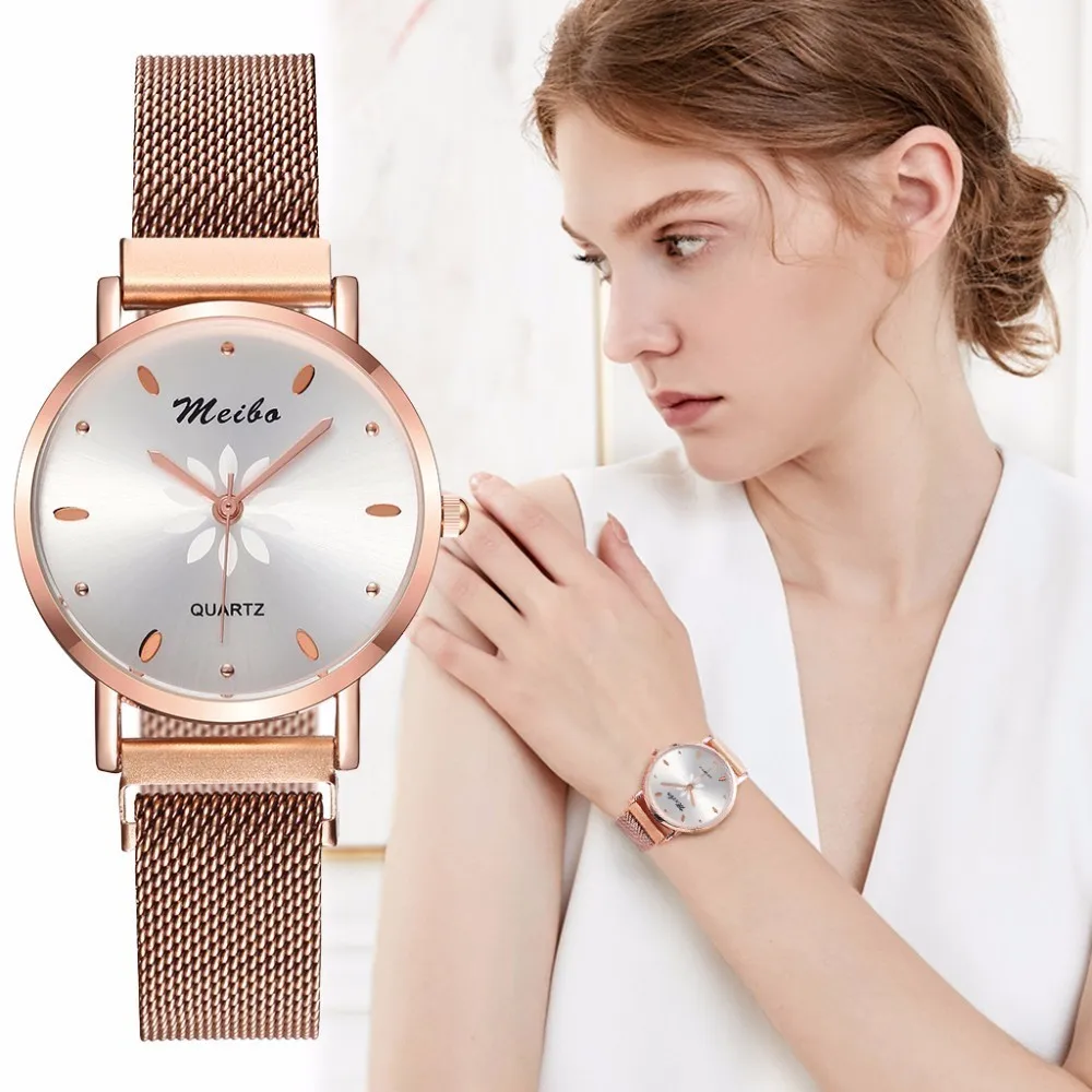 Women Magnet Buckle Flower Watch Luxury Ladies MEIBO Stainless Steel Quartz Watch Dropshipping MEIBO Clock
Women Magnet Buckle Flower Watch Luxury Ladies MEIBO Stainless Steel Quartz Watch Dropshipping MEIBO Clock