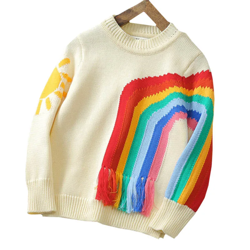 Kids Sweater Autumn Knitted Baby Girls Pullover Sweater Cotton Tassels Rainbow Sun Girls Top Clothes Toddler Boy Sweater
Kids Sweater Autumn Knitted Baby Girls Pullover Sweater Cotton Tassels Rainbow Sun Girls Top Clothes Toddler Boy Sweater