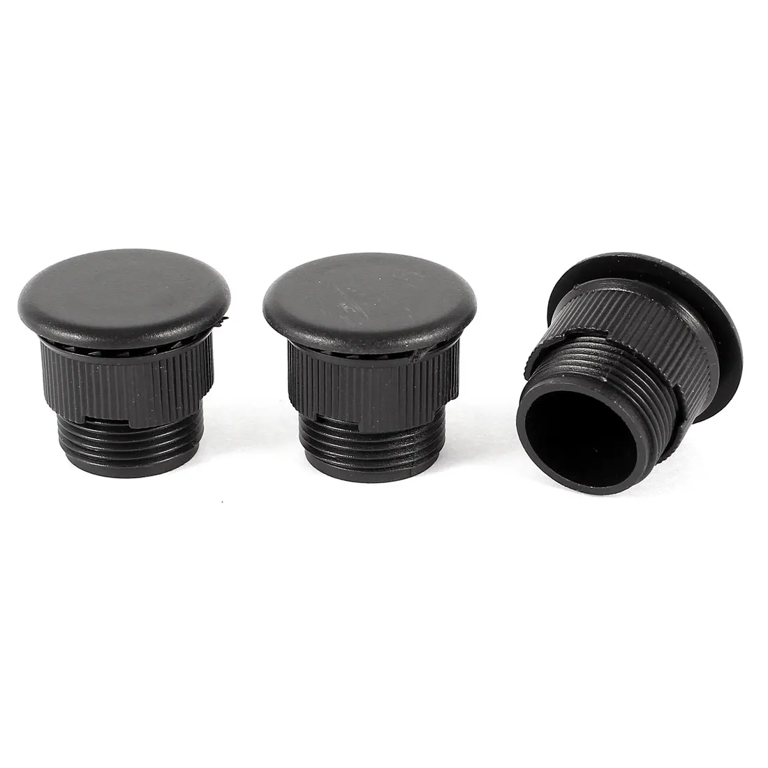 3 Pcs Black Plastic Push Button Switch 16Mm Mount Hole Panel Plug Cover Cap