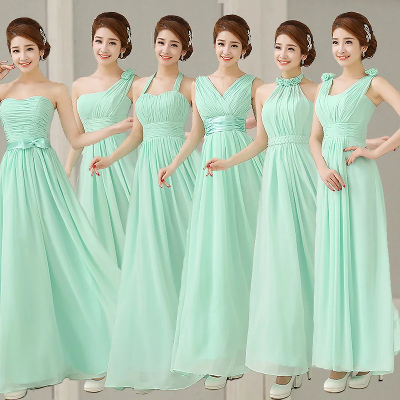 

Mint Green Bridesmaid Dresses Chiffon To Party Long Formal Dresses Lilac Champagne Prom Dresses Under $50 Vestidos Dama De Honor