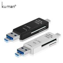 Kuman 2.0 OTG Card Reader USB MicroUSB TypeC Interface with Micro SD TF SD Card Slot Y210 Flash Memory Card Reader for Phone
Kuman 2.0 OTG Card Reader USB MicroUSB TypeC Interface with Micro SD TF SD Card Slot Y210 Flash Memory Card Reader for Phone