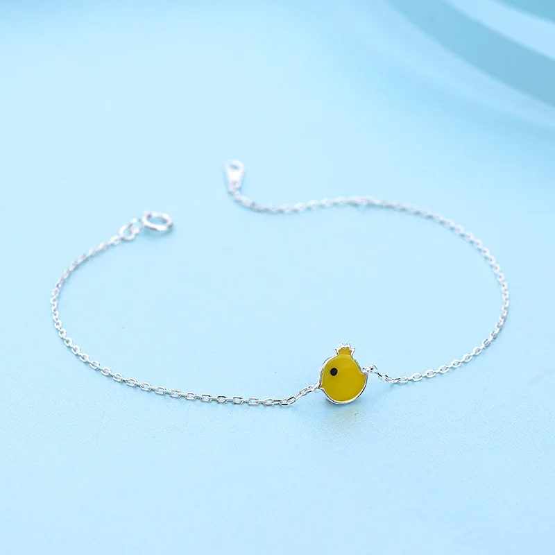 925 Sterling Silver Bracelet Yellow Chick Gift Female 
925 Sterling Silver Bracelet Yellow Chick Gift Female