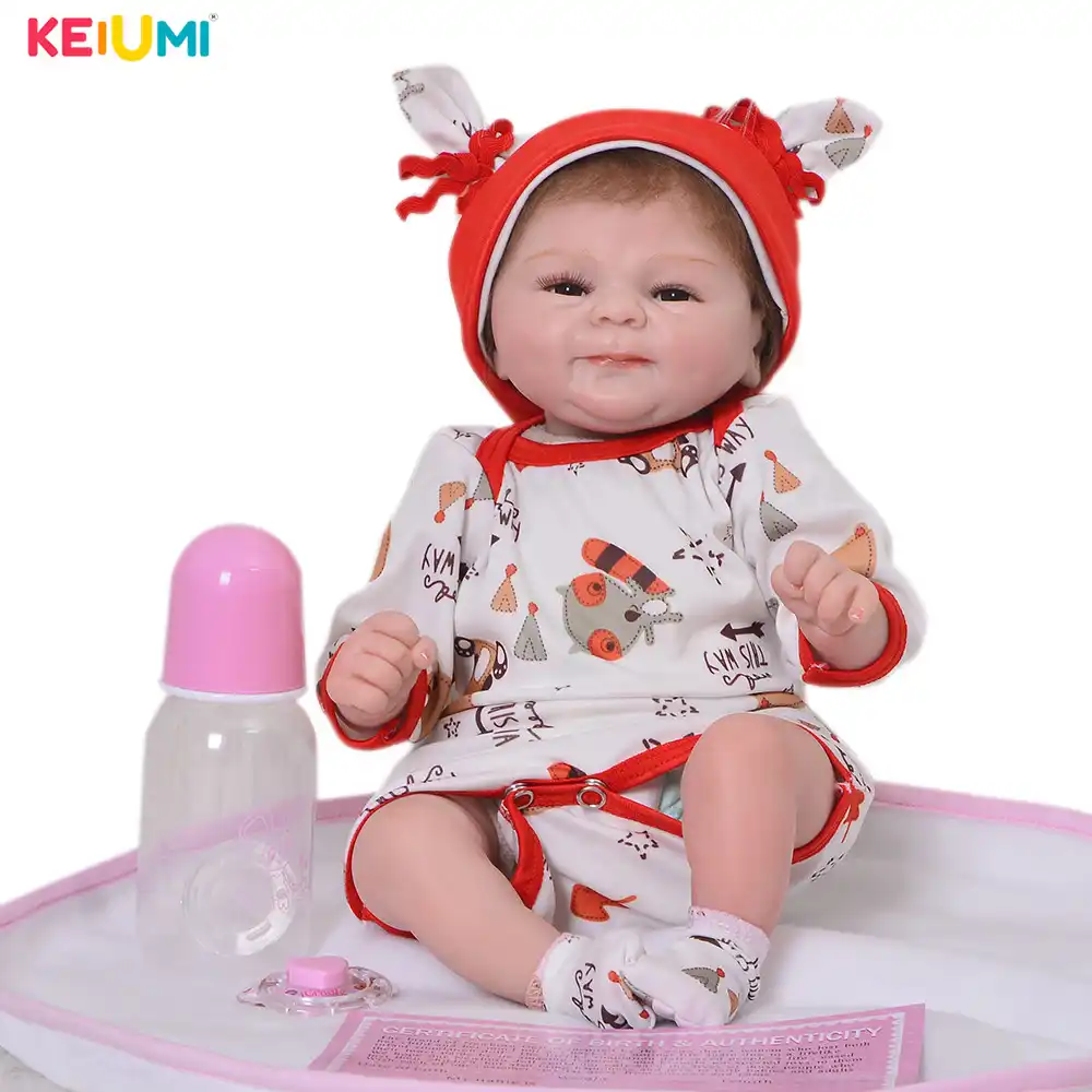 funny 17 inch soft silicone reborn baby dolls girls real like