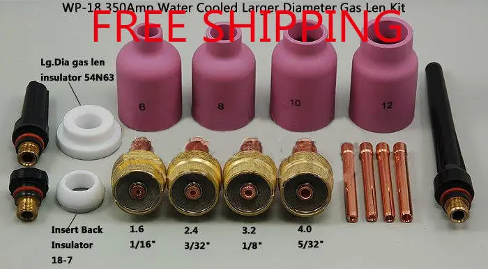 FREE SHIPPING,17PK TIG Consumable KIT Large Diameter Alumina Nozzle Gas Lens Collet Bodies Fit TIG Welding Torch WP 17 18 26
FREE SHIPPING,17PK TIG Consumable KIT Large Diameter Alumina Nozzle Gas Lens Collet Bodies Fit TIG Welding Torch WP 17 18 26