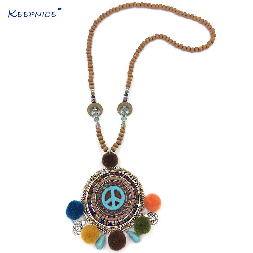 Boho Jewelry Bohemia Peace Symbol Pendants Necklace Multicolor Pompoms Pompus Charm Long Bib Beads Chain Necklaces
Boho Jewelry Bohemia Peace Symbol Pendants Necklace Multicolor Pompoms Pompus Charm Long Bib Beads Chain Necklaces