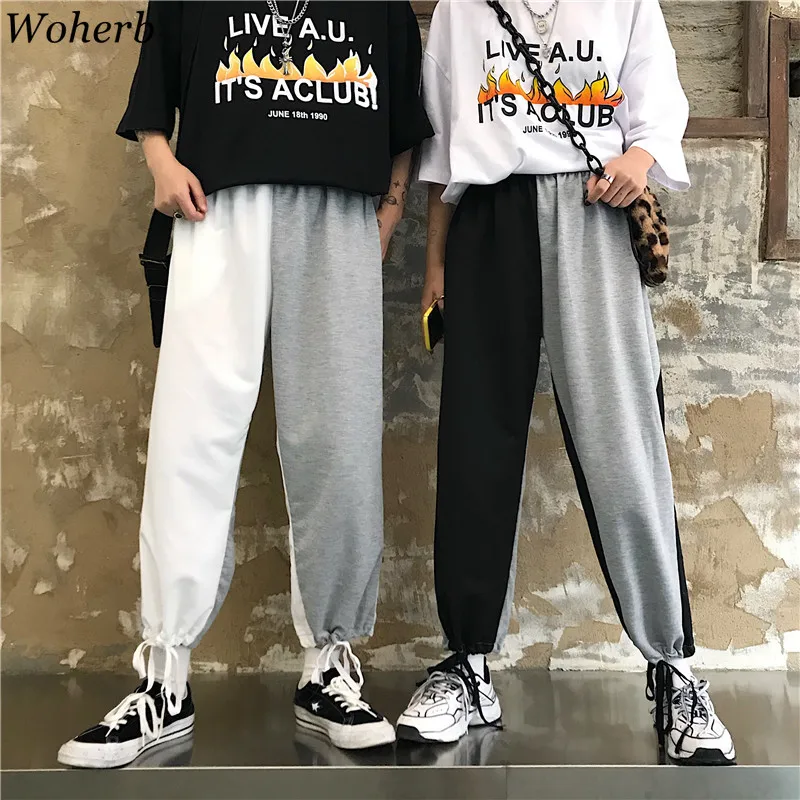 Woherb Contrast Patchwork Wide Leg Pants Women Joggers Korean Harajuku 2019 Summer Women and Man Unisex Loose Palazzo Pants
Woherb Contrast Patchwork Wide Leg Pants Women Joggers Korean Harajuku 2019 Summer Women and Man Unisex Loose Palazzo Pants