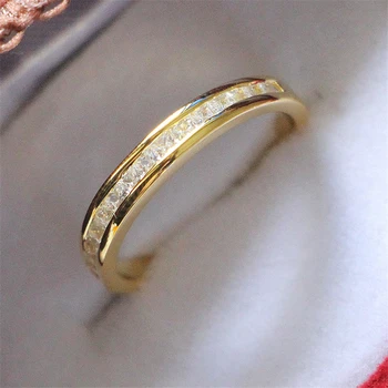 Yellow Gold Color Wedding band Princess Cut Diamond Female Ring 925 Sterling Silver Engagement Ring
Yellow Gold Color Wedding band Princess Cut Diamond Female Ring 925 Sterling Silver Engagement Ring