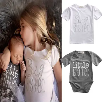 Matching Cotton Clothes Big Sister T-shirt Little Brother Romper Outfit Playsuit BOYS GIRLS CLOTHES
Matching Cotton Clothes Big Sister T-shirt Little Brother Romper Outfit Playsuit BOYS GIRLS CLOTHES