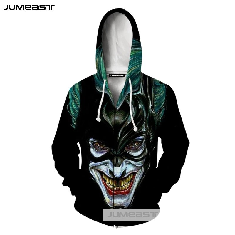Jumeast Brand Fashion 3D Printed The Joker Men/Women Zipper Hoodie Hahaha Harajuku Hip Hop Jacket Sport Pullover Cool Hoodie
Jumeast Brand Fashion 3D Printed The Joker Men/Women Zipper Hoodie Hahaha Harajuku Hip Hop Jacket Sport Pullover Cool Hoodie