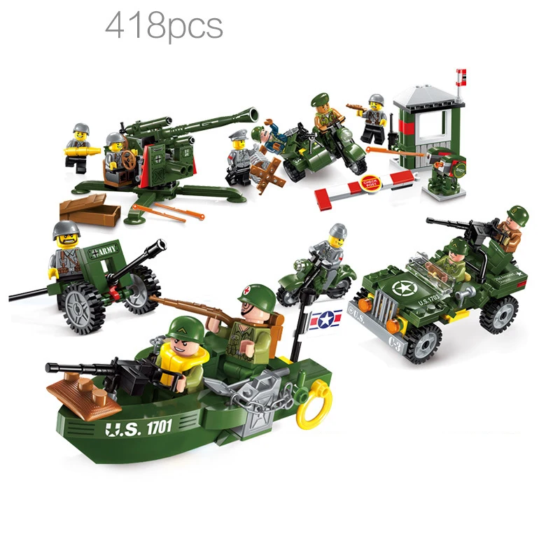 4pcs/lot 418pc Children's educational building blocks toy Compatible Legoing city Military battlefield series anti aircraft gun
4pcs/lot 418pc Children's educational building blocks toy Compatible Legoing city Military battlefield series anti aircraft gun