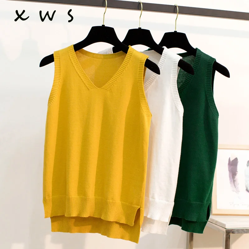 2019 NEW summer thin Sweater Vest Women V-Neck Knitted Vest Female casual tank tops Sleeveless Twist knit pullovers
2019 NEW summer thin Sweater Vest Women V-Neck Knitted Vest Female casual tank tops Sleeveless Twist knit pullovers