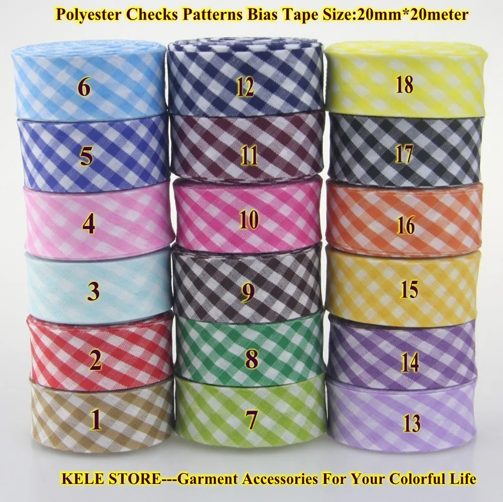 Free shipping--Polyester checks patterns bias tape, scotch bias binding Tape, size: 20mm,3/4" *20meter sewing material DIY hand
Free shipping--Polyester checks patterns bias tape, scotch bias binding Tape, size: 20mm,3/4" *20meter sewing material DIY hand