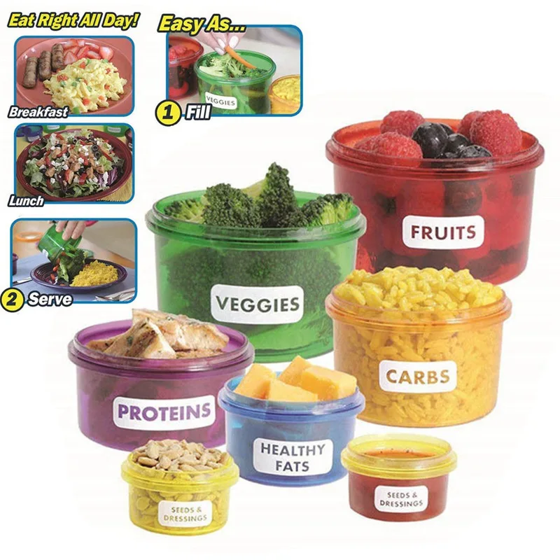 HOT!!!7pcs/set Perfect Portions Cute Lunchbox Tableware Control Containers Food Storage-Easy Way To Lose Weight Using 
HOT!!!7pcs/set Perfect Portions Cute Lunchbox Tableware Control Containers Food Storage-Easy Way To Lose Weight Using