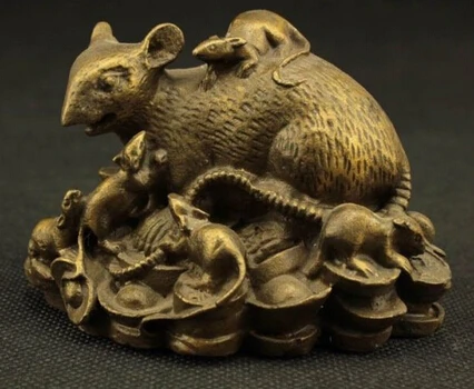 Copper Crafts Brass decoration Fine Brass CHINESE COPPER BRASS MOUSE RAT FAMILY LUCKY Statue
Copper Crafts Brass decoration Fine Brass CHINESE COPPER BRASS MOUSE RAT FAMILY LUCKY Statue