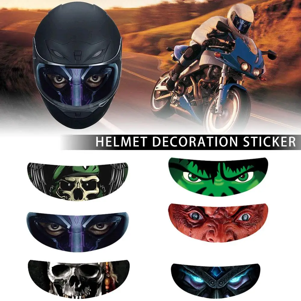 Helmet Decor Sticker Detachable Motorcycle Racing Helmet Lens Visor Sticker Cool Applique Personality Translucent Lens Patch Aliexpress