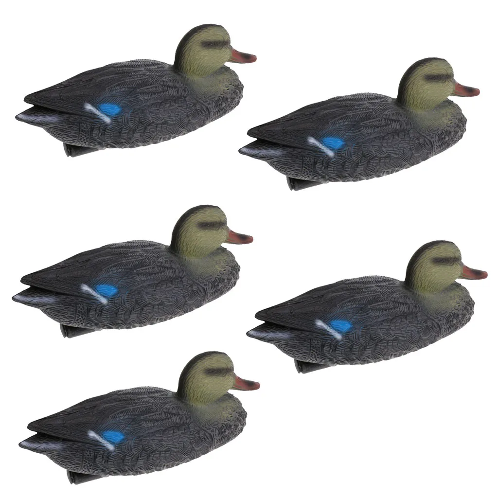 5 Pieces PE Portable Durable Lifelike Mallard Floating Hunting Duck Decoys For Garden Yard Pool Ornaments Hunting Greenhand Gear