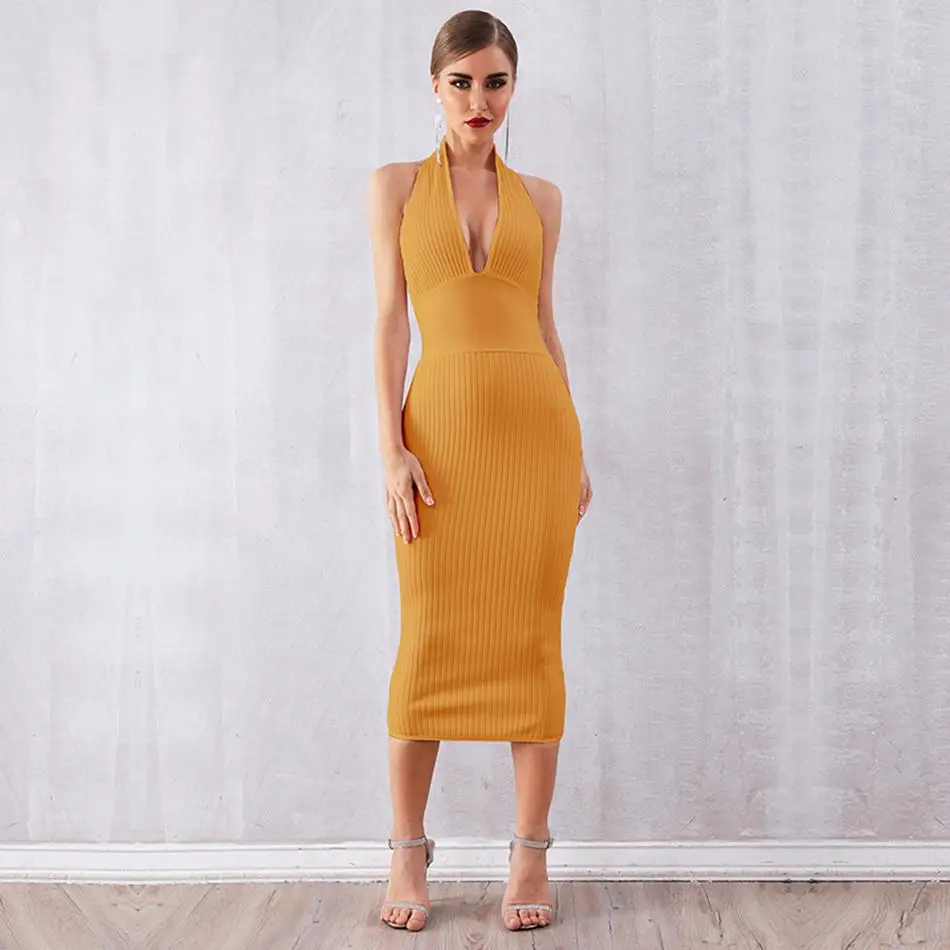 New Celebrity Party Bodycon Bandage Dress Women Sleeveless Off The Shoulder Deep V-Neck Sexy Club Backless Dress Women Vestidos
New Celebrity Party Bodycon Bandage Dress Women Sleeveless Off The Shoulder Deep V-Neck Sexy Club Backless Dress Women Vestidos