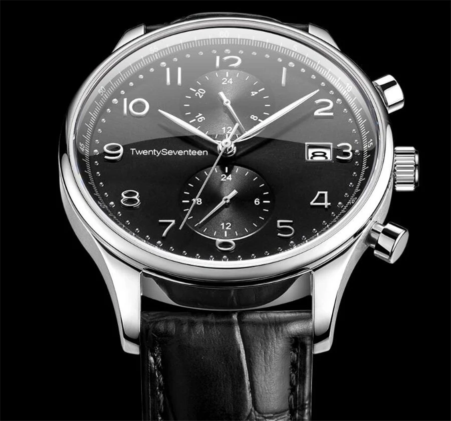 Xiaomi TwentySeventeen Light Business Quartz Watch Multi-function Dual time zone 24 hour display Casual Sport Wristwatch Men Clo (23)