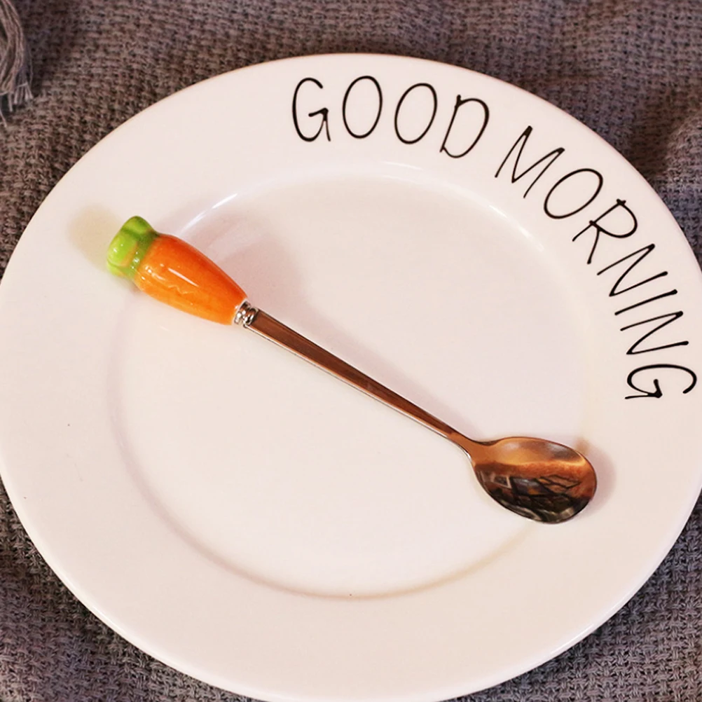 Stainless Steel Tableware Kids Spoon with Ceramic Radish Handle Cutlery Coffee Dessert Long Handle Spoon Decorative Spoon
Stainless Steel Tableware Kids Spoon with Ceramic Radish Handle Cutlery Coffee Dessert Long Handle Spoon Decorative Spoon