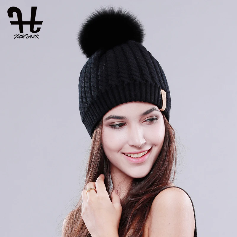 Furtalk Winter Beanie Hat Women Knitted Pompom Hat Fox Raccoon Fur Pom Hat Female Warm Autumn Hats for Girls 2019
Furtalk Winter Beanie Hat Women Knitted Pompom Hat Fox Raccoon Fur Pom Hat Female Warm Autumn Hats for Girls 2019