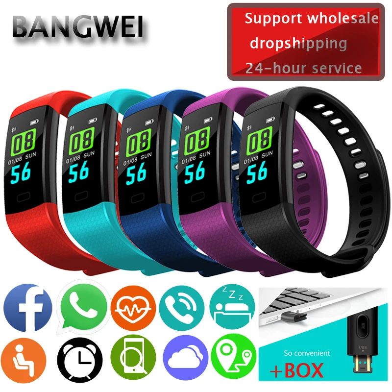 BANGWEI2018 new outdoor fitness men and women sports smart wristband step record social software information reminder | Электроника
