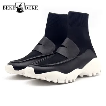 2019 Black White Patchwork Socks Shoes Men Genuine Leather Luxury Designer Winter Platform Sneakers Ankle Hip Hop Shoes Boots
2019 Black White Patchwork Socks Shoes Men Genuine Leather Luxury Designer Winter Platform Sneakers Ankle Hip Hop Shoes Boots