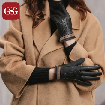 GSG Fashion Winter Womens Genuine Leather Gloves Lambskin Leather Driving Gloves Black Brown
GSG Fashion Winter Womens Genuine Leather Gloves Lambskin Leather Driving Gloves Black Brown