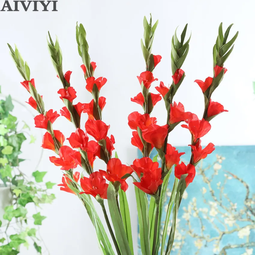 6 heads gladiolus orchid silk artificial flower bonsai flower plant home wedding arrangement home decoration DIY aerobic potted
6 heads gladiolus orchid silk artificial flower bonsai flower plant home wedding arrangement home decoration DIY aerobic potted