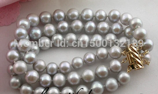 xd j00102 Luster 3row 8" 10mm round gray freshwater pearl bracelet 14KGP GP
xd j00102 Luster 3row 8" 10mm round gray freshwater pearl bracelet 14KGP GP