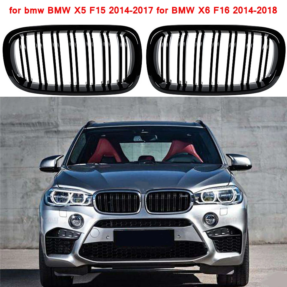 Передняя сменная решетка радиатора для BMW F15 черная глянцевая X5 2014-2017 X6 F16 2014-2018 |