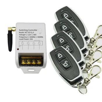 DC12V 24V 36V 48V 10A 1CH 10A RF Wireless Remote Control Switch teleswitch With 4pcs Transmitter For Learning code
DC12V 24V 36V 48V 10A 1CH 10A RF Wireless Remote Control Switch teleswitch With 4pcs Transmitter For Learning code
