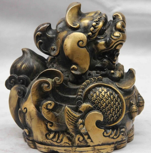 S1361 China Copper Bronze Fengshui Wealth Brave troops Pixiu beast Foo Dog Lion Statue D0318
S1361 China Copper Bronze Fengshui Wealth Brave troops Pixiu beast Foo Dog Lion Statue D0318