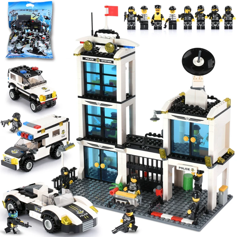 818PCS SWAT City Police Station Building Blocks Compatible LegoINGly Policeman Figures Blocks Children DIY Police Cars Brick Toy
818PCS SWAT City Police Station Building Blocks Compatible LegoINGly Policeman Figures Blocks Children DIY Police Cars Brick Toy