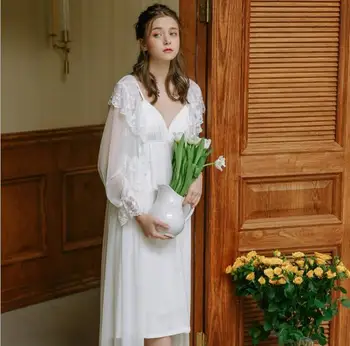 emale Night Dress Modal Sexy Sleeping Skirt Long Sleeve Lace Sleepwear Plus Size Women Night Gown 2-piece Set
emale Night Dress Modal Sexy Sleeping Skirt Long Sleeve Lace Sleepwear Plus Size Women Night Gown 2-piece Set