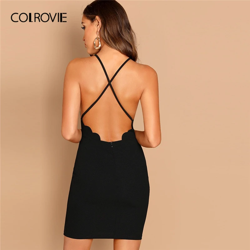 COLROVIE Neon Scallop Criss Cross Back Slim Sexy Short Dress Women Summer Backless Plain Night Club Wear Mini Dresses
COLROVIE Neon Scallop Criss Cross Back Slim Sexy Short Dress Women Summer Backless Plain Night Club Wear Mini Dresses