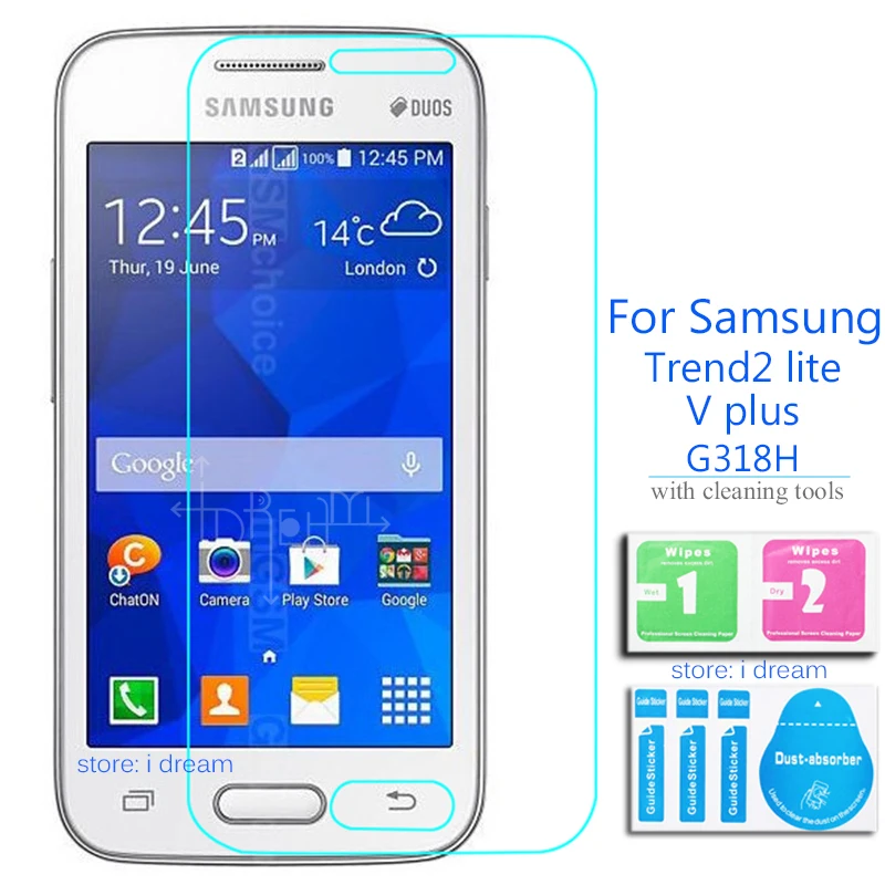 2PCS For Samsung Galaxy Trend 2 Lite G318H Tempered Glass Screen Protector On V Plus / Trend 2 Lite G318H with clean tools
2PCS For Samsung Galaxy Trend 2 Lite G318H Tempered Glass Screen Protector On V Plus / Trend 2 Lite G318H with clean tools