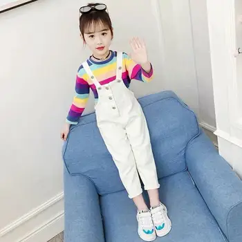 New Spring Autumn Kids Cotton Suits Teenage Girls Rainbow T-shirts+Solid Strap Pants Tracksuits Baby Girl Clothes 2Pcs Sets T57
New Spring Autumn Kids Cotton Suits Teenage Girls Rainbow T-shirts+Solid Strap Pants Tracksuits Baby Girl Clothes 2Pcs Sets T57